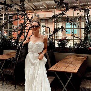 12th Tribe Paola White Boho Maxi Dress Size LL